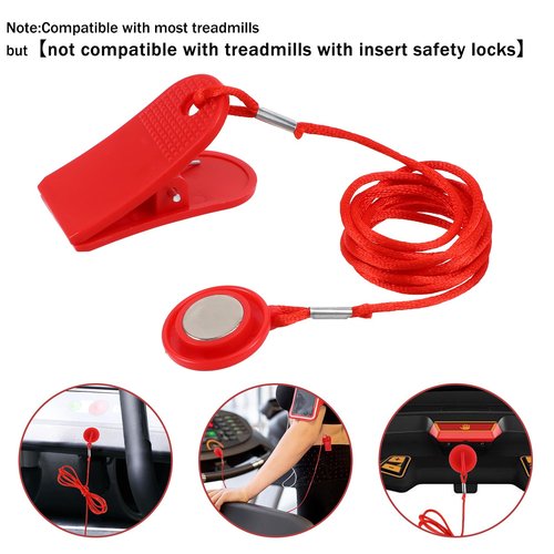 2 Pcs Universal Treadmill Magnetic Safety Key, Magnetic Safety Switch Running Machine Emergency Stop Magnet Round Treadmill Key Replacement Treadmills Accessories for Most Treadmills Running Machines