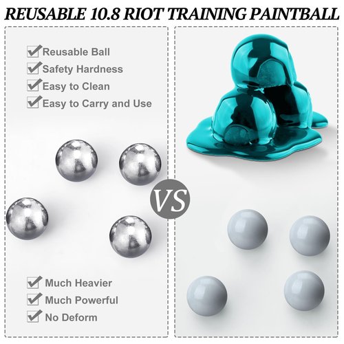 Gisafai 150 Pcs 43 Caliber Aluminum Paintball Ammo Practice Paintball Powerful Non Lethal for Shooting Training Practice