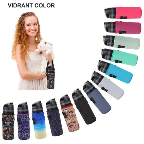 MEETI Neoprene Water Bottle Carrier Bag with Adjustable Shoulder Strap for Owala 24 OZ Tumbler, Insulated Water Bottle Cover for Owala FreeSip Insulated Water Bottle (Teal, 24 OZ)