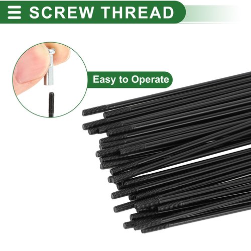 Motoforti Universal Bicycle Spokes Bike Wheel Spokes 14G 125mm Length Carbon Steel Black 1 Set