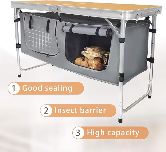 Camping Folding Aluminum Table with Adjustable Legs for Outdoor Travel Beach, Backyards, BBQ, Party and Picnic Foldable Table