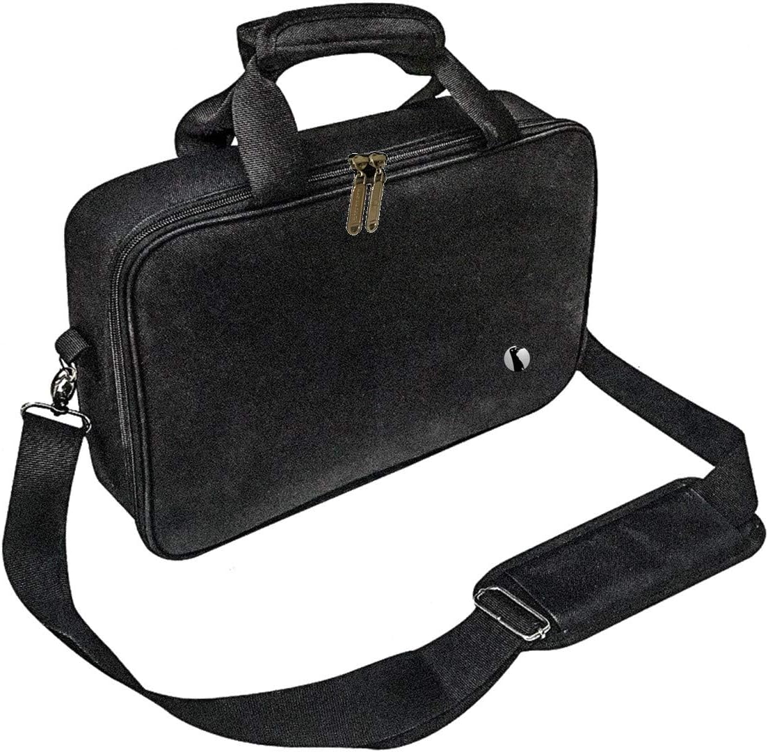 Red Suricata Insulated Slim Cooler – Ultra Thin, Flat Mini Small Cooler Lunch Bag Fits 10 Drink Cans - 2 Slim Reusable Ice Packs Included - Small Iceless Golf Cart Bag for Beer (Black)