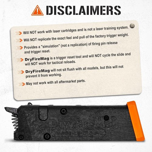 Dry Fire Training Magazine for Glock 9mm, 40, 357, 45 G.A.P | NOT Compatible with 10mm/.45 Cal or Laser Cartridges or Aftermarket Parts