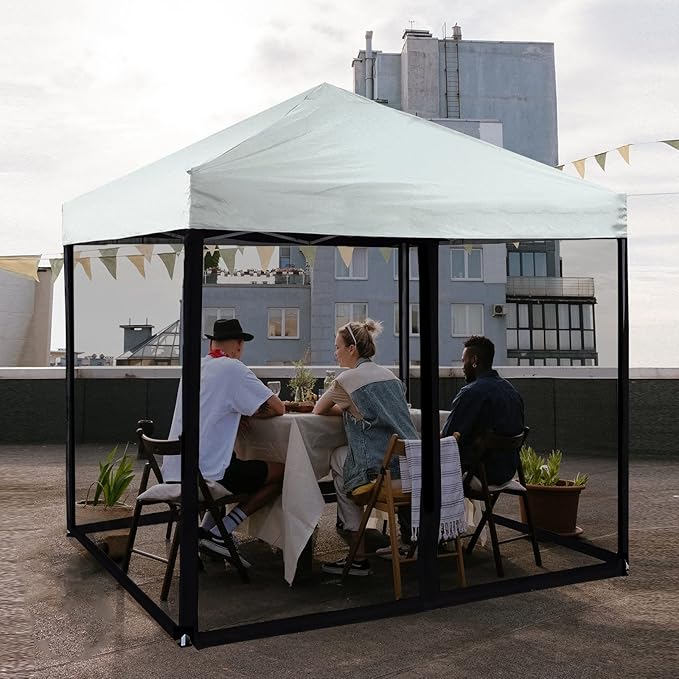 Mosquito Net with Zipper for Outdoor Camping Mosquito Net DIY Canopy Screen Wall Outdoor Mosquito Net for 10 x 10 Patio Gazebo and Tent