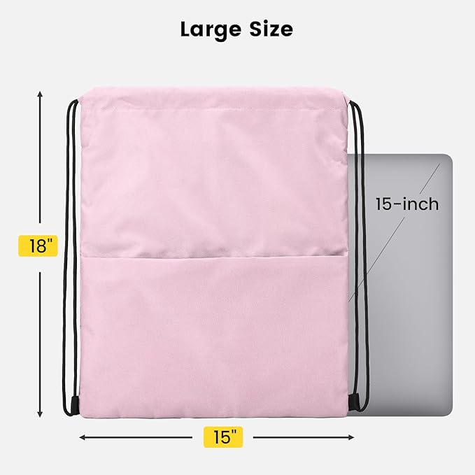 Vorspack Drawstring Backpack Water Resistant String Bag Sports Sackpack Gym Sack with Side Pocket for Men Women