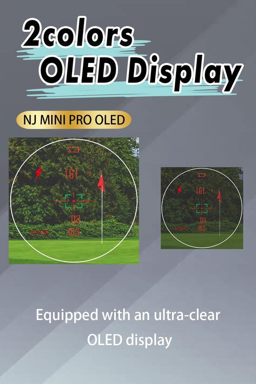NINJOR GOLF(Ninja Golf) NJ Mini Series Golf Range Finder with Slope Switch and Pin Lock Laser RangeFinder Max1000YD (OLED, Black)