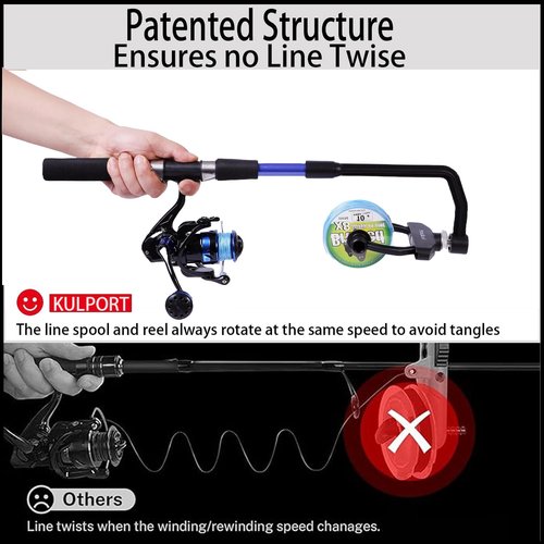 Fishing Line Spooler, No Line Twist, Adjustable line Winder, Portable for Spinning & Casting and Trolling Reel