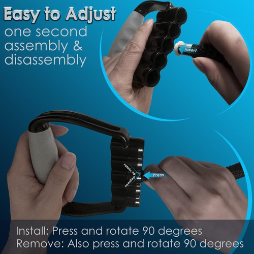 Chest Expander with Adjustable Resistance Bands, Black (Black)