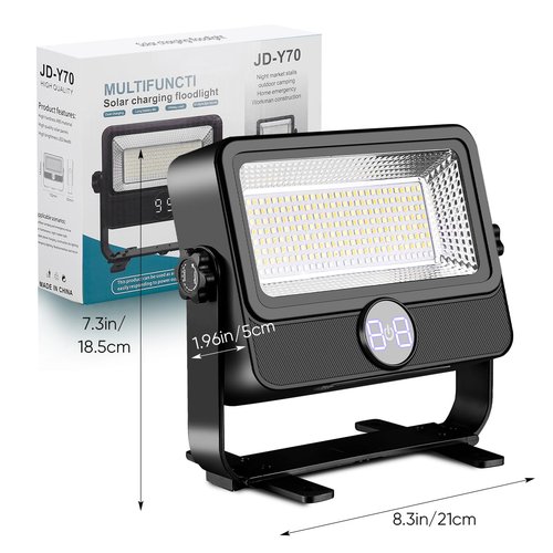 100W LED Work Light Rechargeable with Stand, Rechargeable Outdoor Light Solar Camping Lights with Magnetic, 4 Modes, Waterproof Portable Flood Light for Emergency, Repair, Camping