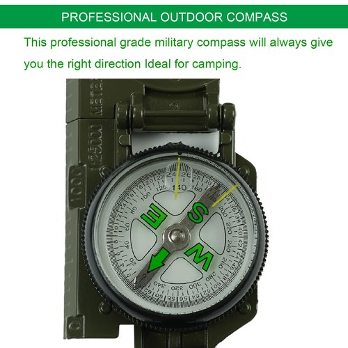 Military Compass, JYEASTZ Compass Military Grade for Hiking Survival, Waterproof Durable Boy Scout Compass Lensatic Compasses Multifunctional Outdoor Compass for Hunting Camping (Camouflage)