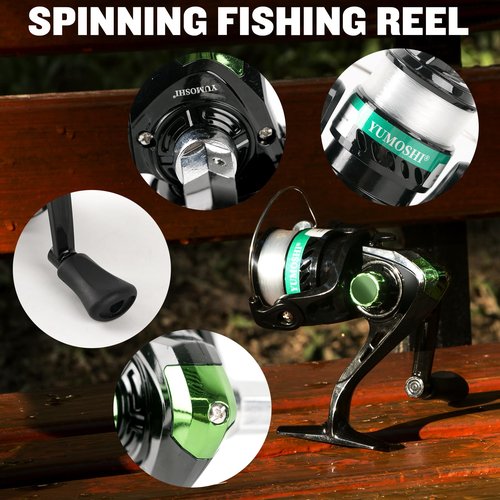 Family Fishing Pole Combo, 2PCS Portable Parent-Child Travel Fishing Kit, 6.89FT 4.92FT Telescopic Fishing Rod Spinning Reel Spincast Reel Baits Pliers Fish Lip Gripper Gift for Adults Kids Youth