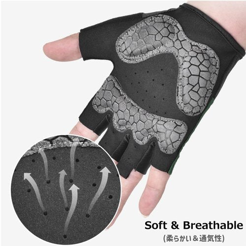 Azarxis Cycling Gloves Half Finger Bike Glove for Men Women Anti-Slip Shock-Absorbing Breathable MTB Road Biking Gloves (Black, M)