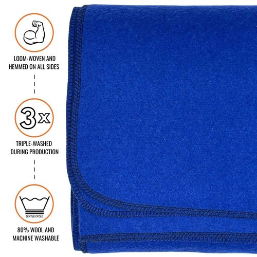 Arcturus Bundle Royal Blue Wool Blanket and Blanket Strap Bundle