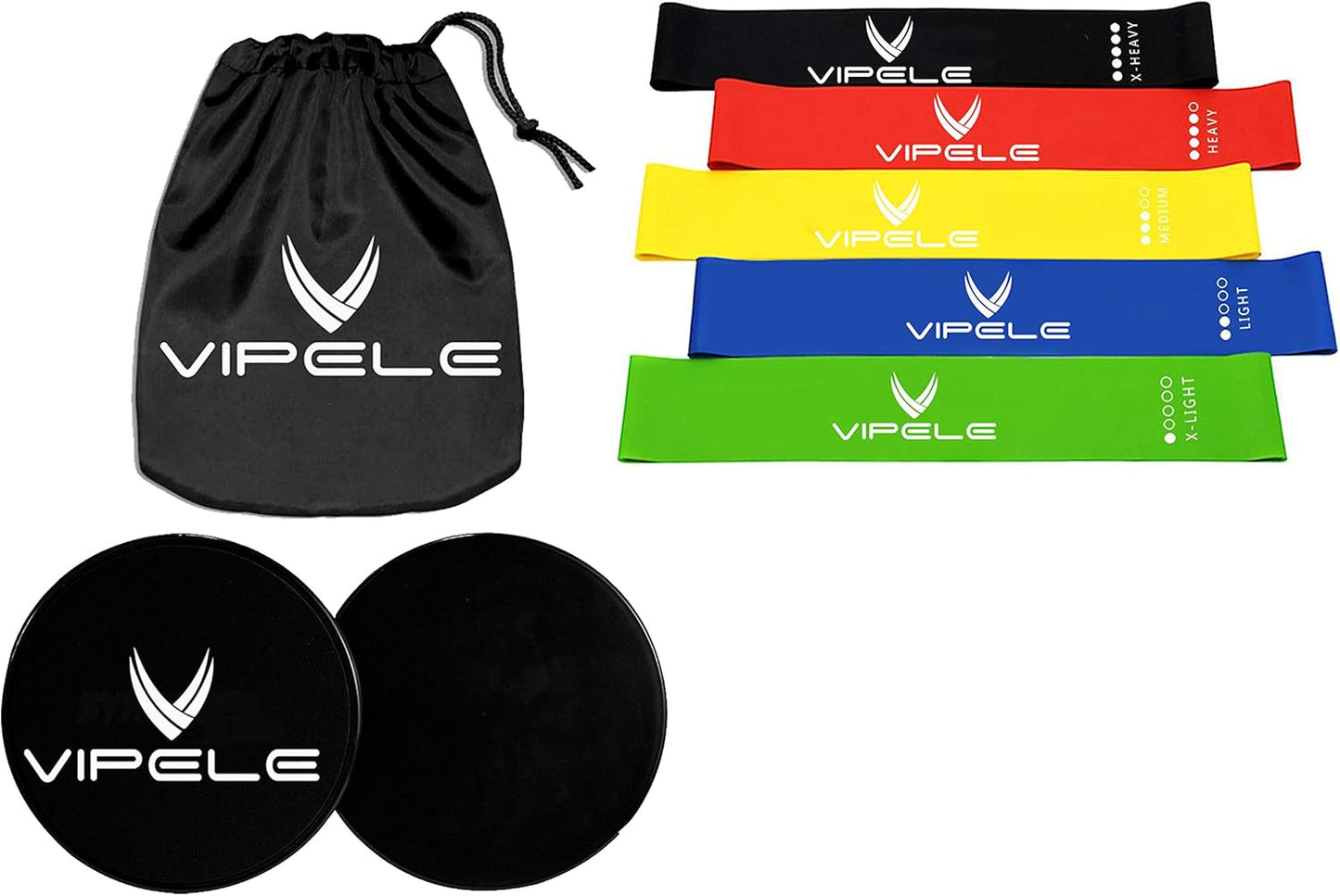 Resistance Bands Exercise Loops - Set of 5, 12”X2” Workout Flex Bands for Home Fitness, Stretching, Physical Therapy and More - Includes Carrying Bag