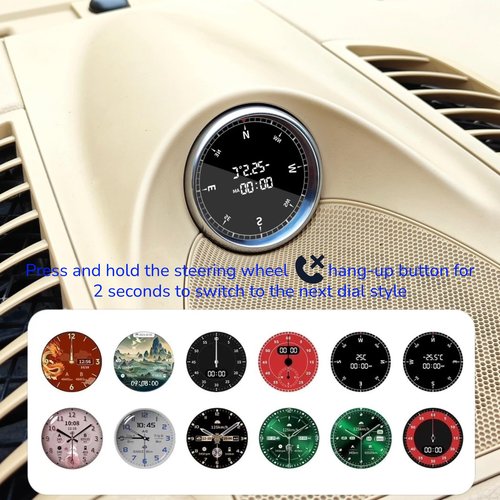 Sport Chrono Stopwatch Upgrade for Cayenne 2017 PO536, Cayenne Interior LCD Smart Console Clock Fits 2017 Model