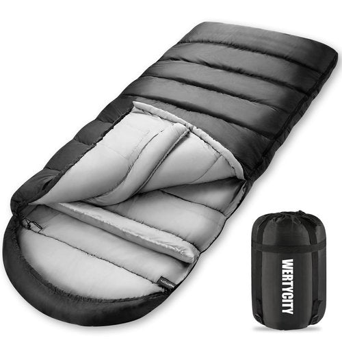 WERTYCITY Sleeping Bags for Adults Cold Weather & Warm, Lightweight Compact Camping Backpacking Sleeping Bag for Kids Girls Boys with Compression Sack for Outdoor & Indoor