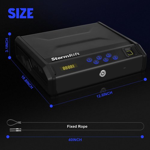 Gun Safe, Biometric Gun Safes for Handgun with 3 Ways Unlock Fingerprint Digital PIN Key Fingerprint Quick Access Pistol Safe for Car Nightstand Living Room