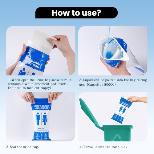 COZYPEPE Disposable Urine Bag for Emergency Use, 12PCS 800ML Unisex Urinal Bag, Travel Urine Bag, Portable Toilet Bag, Vomit Bag for Camping, Traffic Jams, Pregnant, Patients, Hiking and Kids