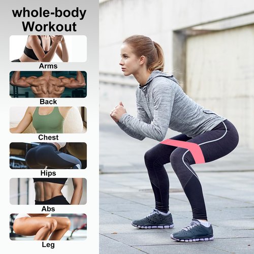 Resistance Bands Set, Resistance Loop Exercise Bands with Instruction Guide and Carry Bag, Versatile Latex Exercise Bands for Home and Gym Workouts, Set of 5