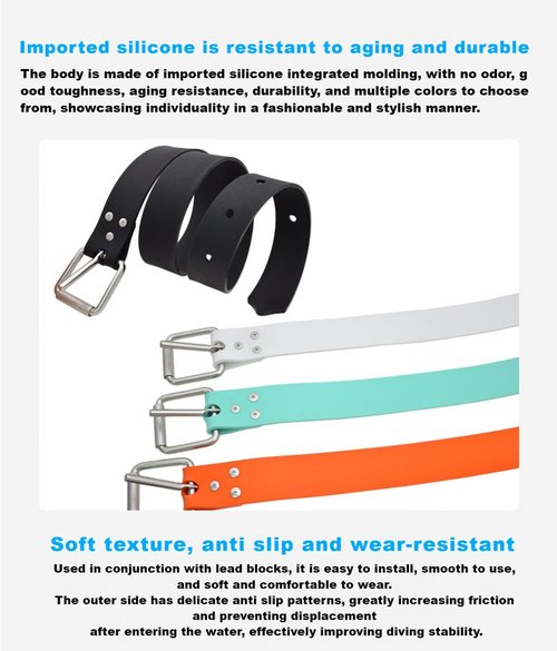 DIVJINGHAO Diving Weight Belt with Quick Release Stainless Steel Buckle Rubber Weight Belts for Free Diving, Spear Fishing Diving Belt 53 inches(1.35m) (black)