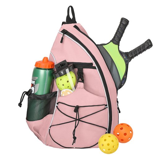 Pickleball Sling Bag – Adjustable Pickleball Backpack for Men & Women – Large Capacity w/Fence Hook, Water-Resistant, Anti-Theft Pocket – Lightweight & Comfortable for Paddles, Balls, Accessories