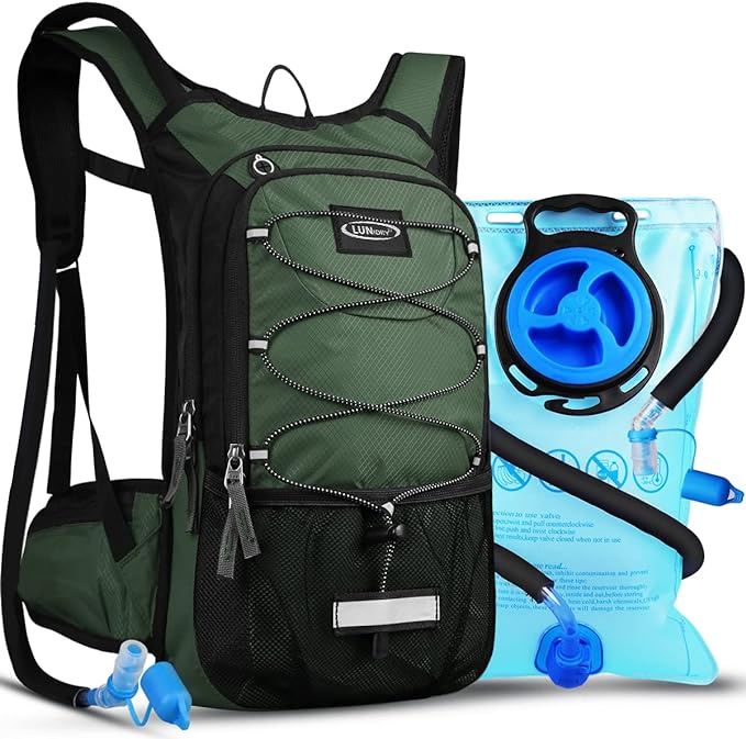 Insulated Hydration Pack Backpack with 3L BPA Free Leak-Proof Water Bladder, Keep Liquids Cool for Up to 5 Hours, Daypack for Hiking, Running, Cycling, Hunting, Climbing
