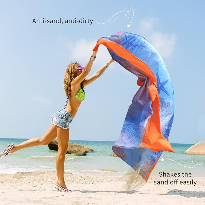 NewDoar Beach Blanket Sandproof Extra Large for 1-3 Adults / 1-8 Adults Sand Free Beach Mat Picnic Blanket Waterproof Oversized Lightweight Picnic Mat for Camping Hiking Beach Travel-/1-3person