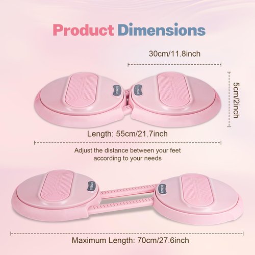 kisnbld Ab Twister Board, Waist Twister Machine with Resistance Bands, Waist Twisting Disc for Core & Ab Exercise, Foot Massage, Ideal for Slimming Workout