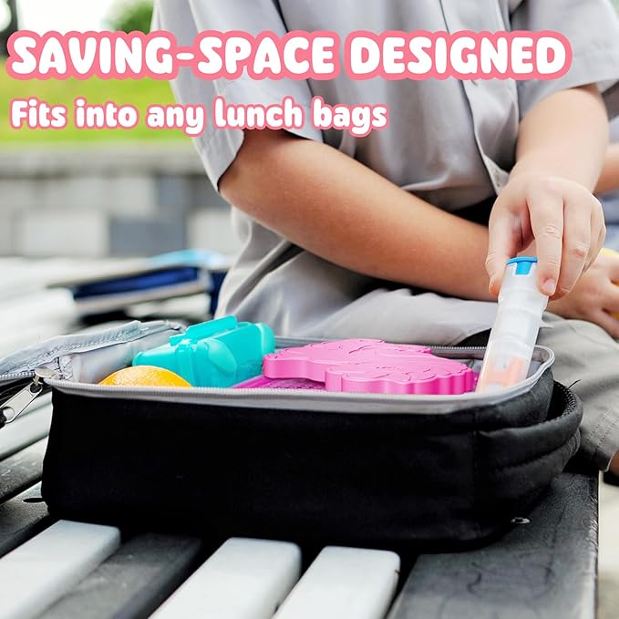 HiYZ Unicorn Ice Packs for Lunch Boxes - Reusable Kids Ice Packs - Quick Freeze, Space Saving, Long-Lasting Cooler for Lunch Box, Thin Ice Packs Ideal for Travel, Picnics, and School