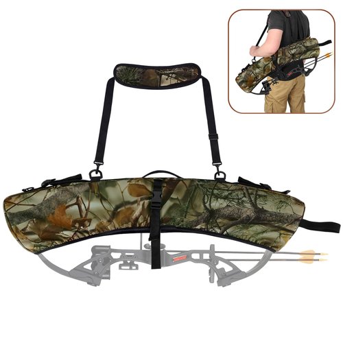 Compound Bow Sling, Quick Release Archery Bow Sling, 2 Carrying Modes Switchable, Adjustable Length & Shoulder Strap, Hunting and Target Practice Accessories, Camouflage Fabric