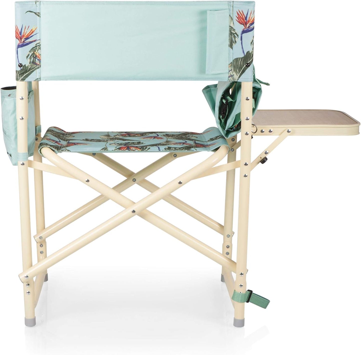 Picnic TIME Outdoor Directors Chair with Side Table, Beach Chair for Adults, Camping Chair with Table