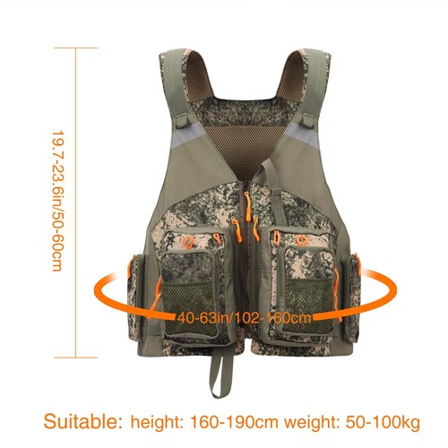 PELLOR Fly Fishing Vest, Fishing Gear Outdoor Backpack Breathable Mesh Fishing Vest Backpack for Camping Hunting