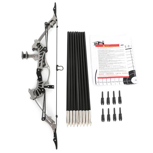 AMEYXGS 16.4inch Mini Lever Bow Recurve Bow Stainless Steel Includes 4/8 Arrows and Target Paper (8 Arrow Set)