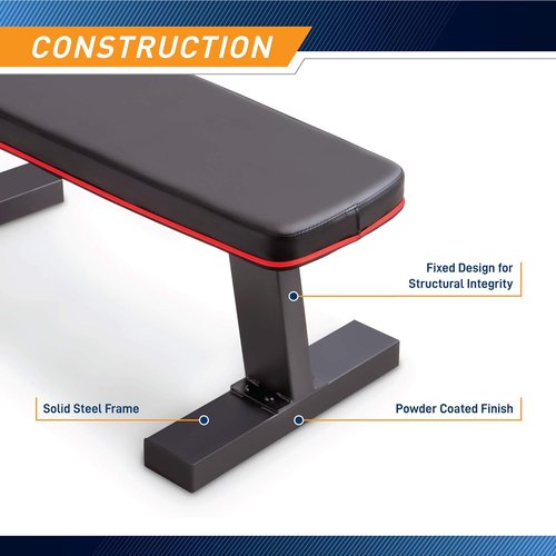 Marcy Flat Utility Weight Bench for Home Gym - Ideal for Weight Training & Ab Exercises