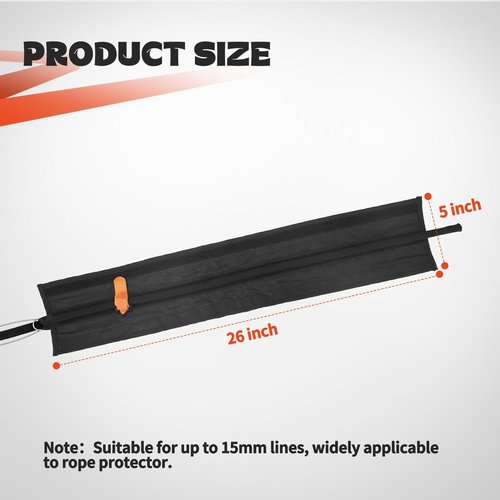 ProSSS Rope Protector Rock Climbing Arborist 26in PVC Polyester with Telescopic Fixation Straps and Rope Fixing Buckle