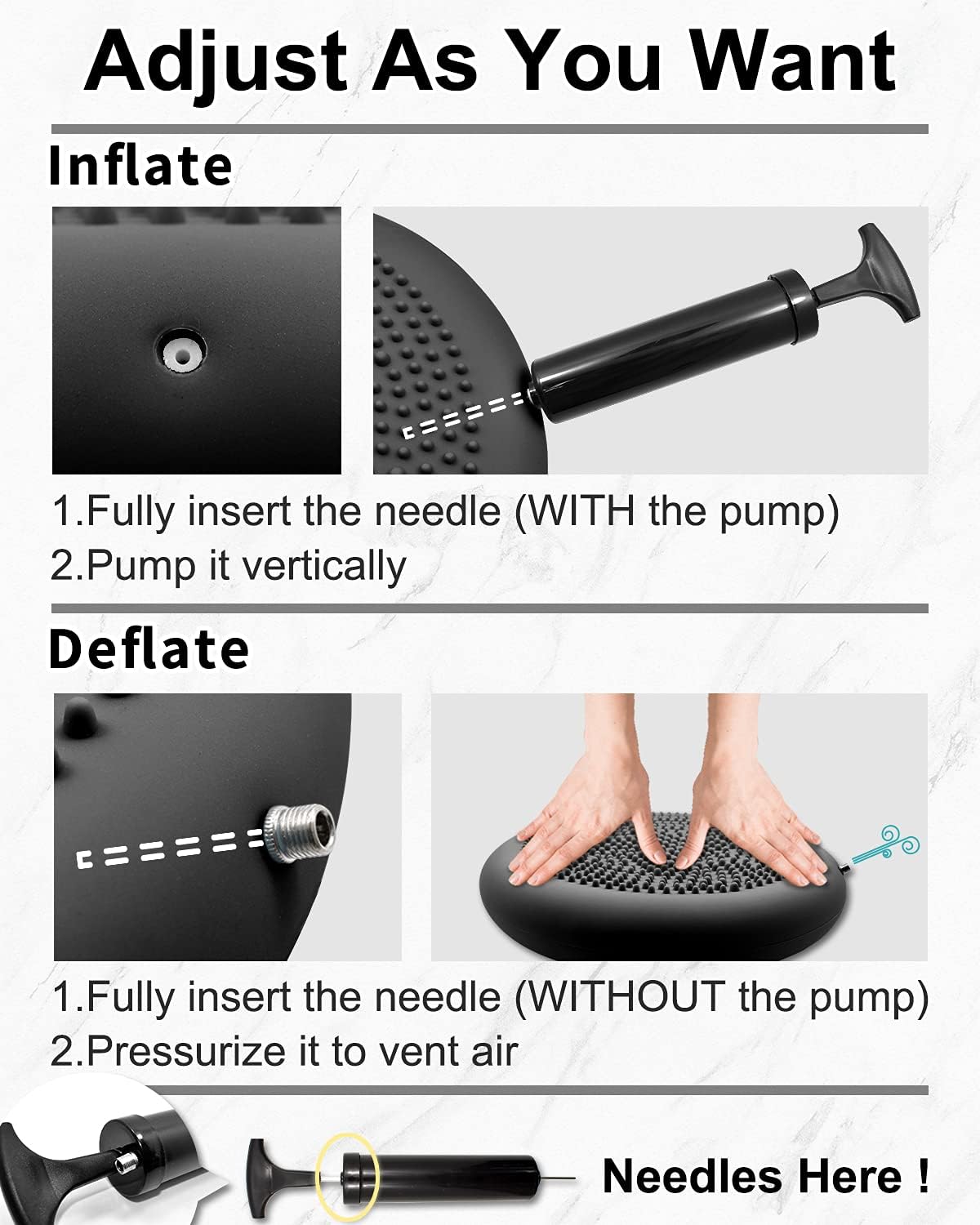 Tumaz Wobble Cushion - Wiggle Seat to Improve Sitting Posture & Stay Focused for Sensory Kids, Balance Disc to Core Strength & Flexible Seating [Extra Thick Balance Board, Pump Included Wobble Board]