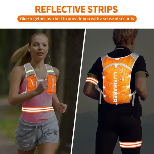 DeSoto Hydration Pack Backpack - Lightweight Running & Cycling Vest for Hiking, Climbing, Camping & Biking (Orange)