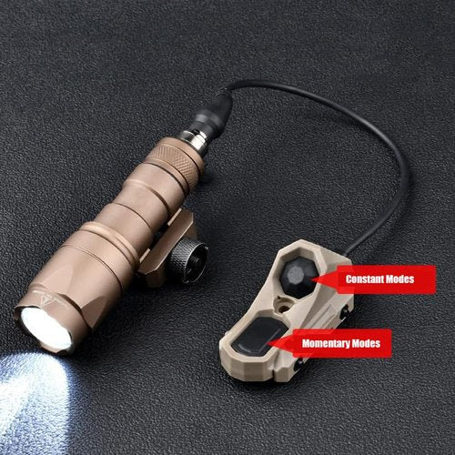 okyass Tactical Modular Wire Dual Button Remote Activation Pressure Switch for M600/M300 Series Scout Flashlight and Light (Crane Laser Plug, Black)