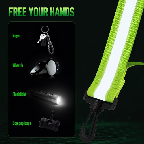 OMKHE LED Reflective Sash Safety Gear, Running Lights for Runners at Night, High Visibility USB Rechargeable Light for Jogging Running Cycling Walking Motorcycle (Green)