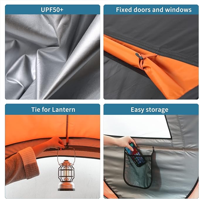 EchoSmile Camping Instant Pop Up Tent, 2/4/6/8/10 Person, Water Resistant Dome, Easy Setup for Camping Hiking and Outdoor, Portable with Carry Bag, 3 Season