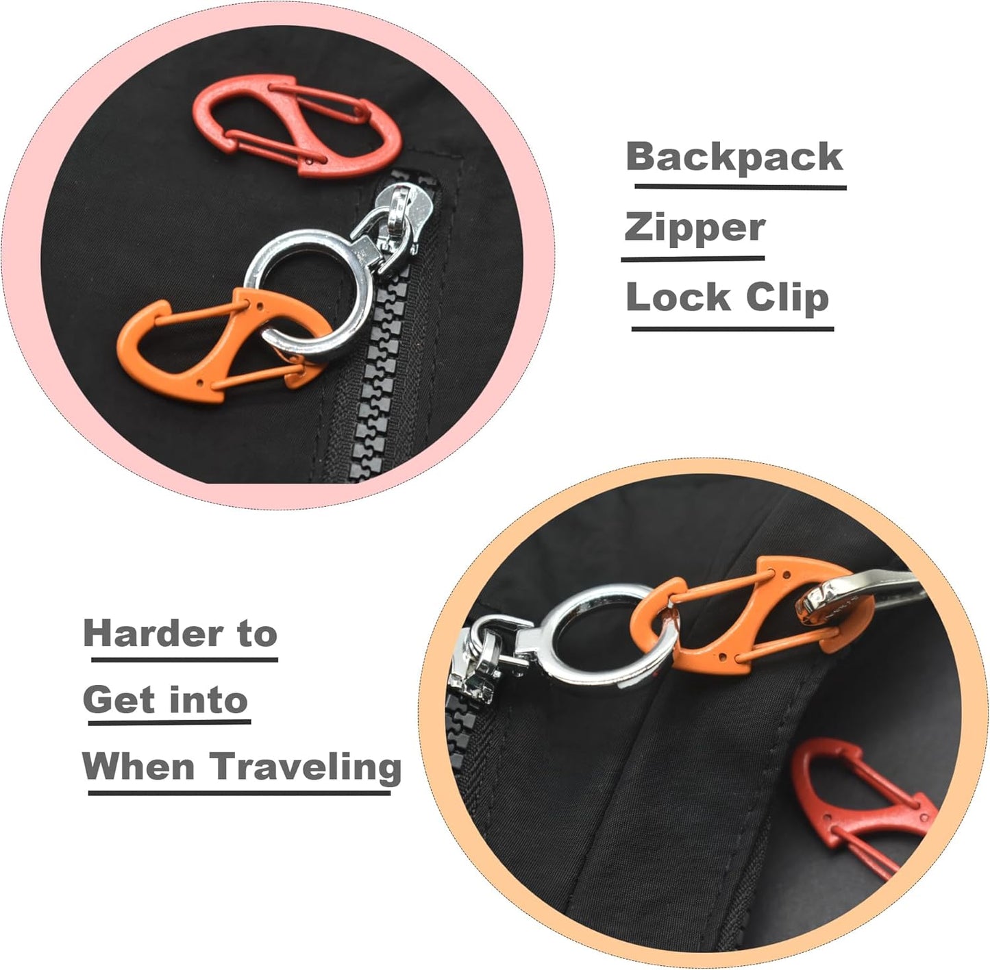 Small Carabiner Clips 1.6 inch(41mm) Metal Double Sided Spring Gate Snap Hooks Keychain Clasp Accessories