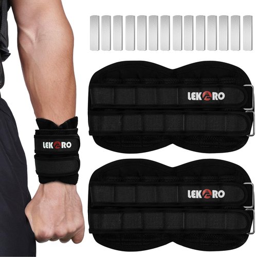 Adjustable Wrist Ankle Weights, Removable Arm & Leg Weight for Men & Women, Fitness, Strength Training, Running, Walking, Jogging, 1 Pair 2 Pack (Adjustable Wrist Weights 6.6 LBS)