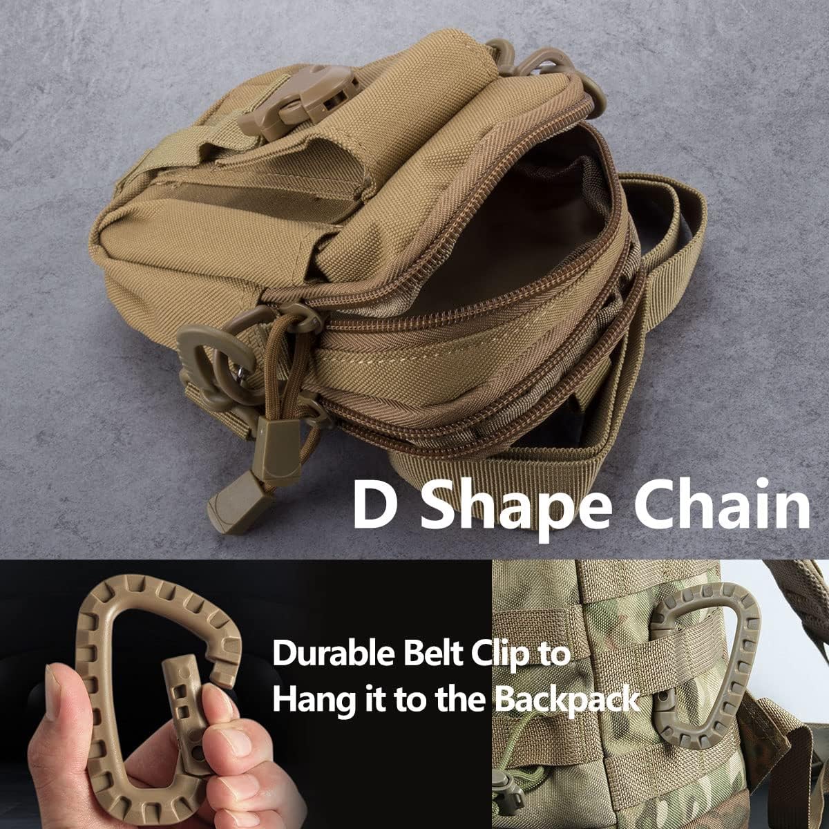 ofone Small Tactical Molle Pouch, Military Waist Pouch EDC with Smartphone Holster Holder Utility Gadget Belt Bag for Outdoor