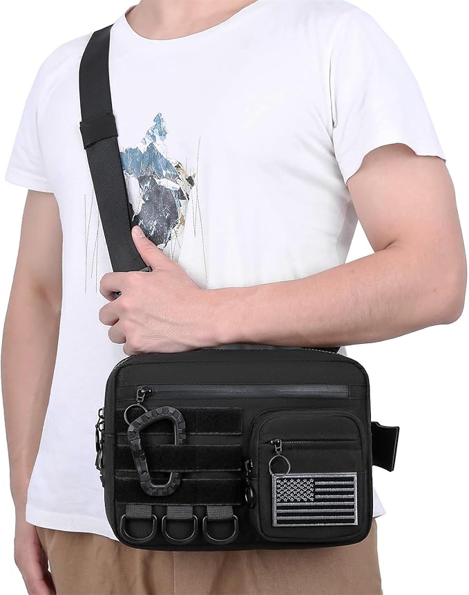 Tactical Sports EDC Chest Pack, Versatile Utility Chest Rig Bag For Men. Water Resistant Chest Bag Vest & Pouch For Workouts, Running & Cycling