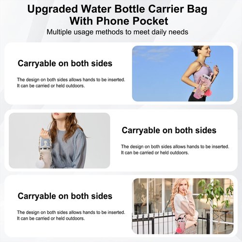 3tyto Stanley Cup Accessories Set Including Water Bottle Carrier Bag,Water Bottle Holder with Strap,Straw Cover, Charms,Silicone Boot for Stanley 40oz 30oz Tumbler (Black)