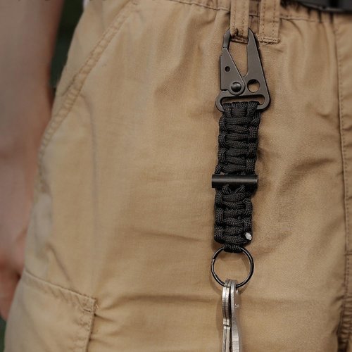 LUYADIN 16 Sets Metal Tactical Snap Hook Heavy Duty 1" Keychain Clip with Key Rings Car Keys Chain Clip for Paracord Bracelets Lanyard Necklaces Outdoors Bag Backpack Molle Bags Accessories