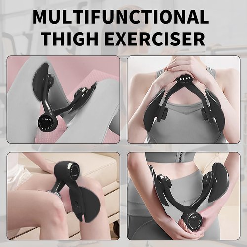 Thigh Trainer, Inner Thigh Toner Exercise Equipment for Women, Kegel Exerciser, Pelvic Floor Muscle Trainer for Home Workout with Resistance Band