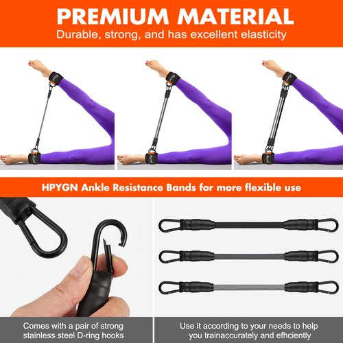 Resistance Bands for Working Out, Ankle Resistance Bands, Physical Therapy Bands for Strength Training, Yoga, Pilates, Stretching, Stretch Elastic Band with Different Strengths, Workout Bands for Home
