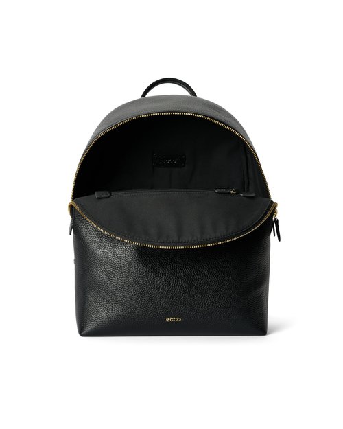 ECCO Medium Leather Backpack, Black