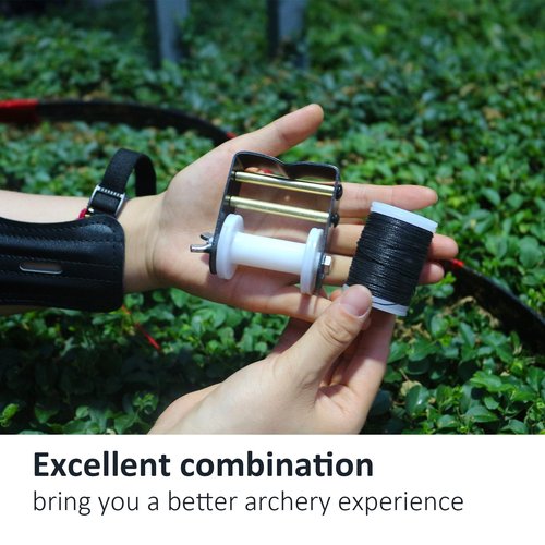 Luoyer Archery Bowstring Serving Thread and Bowstring Serving Jig Set Archery Nylon String Maintenance Accessories for Tying Peep Sight for Compound Bow Recurve Bow Black